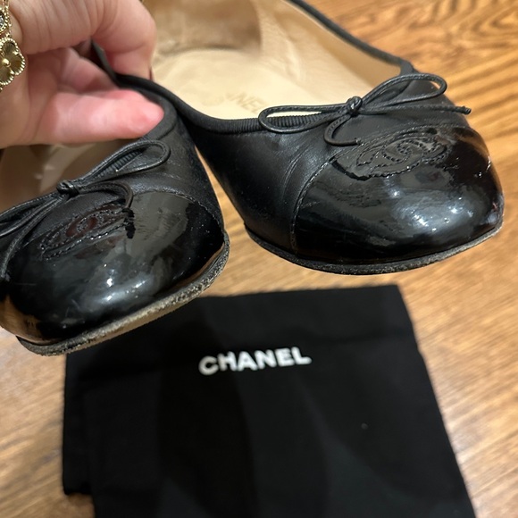 CHANEL Black Patent Leather Loafers - Picture 8 of 9